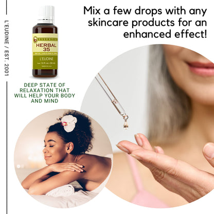 L’EUDINE Herbal 35 Essential Oil – Pack of 3, 1 fl oz – Eucalyptus & Mint