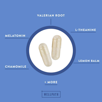 WellPath Rest: Valerian Sleep Aid with Melatonin & L-Theanine – Natural Sleep Support (60 Ct)
