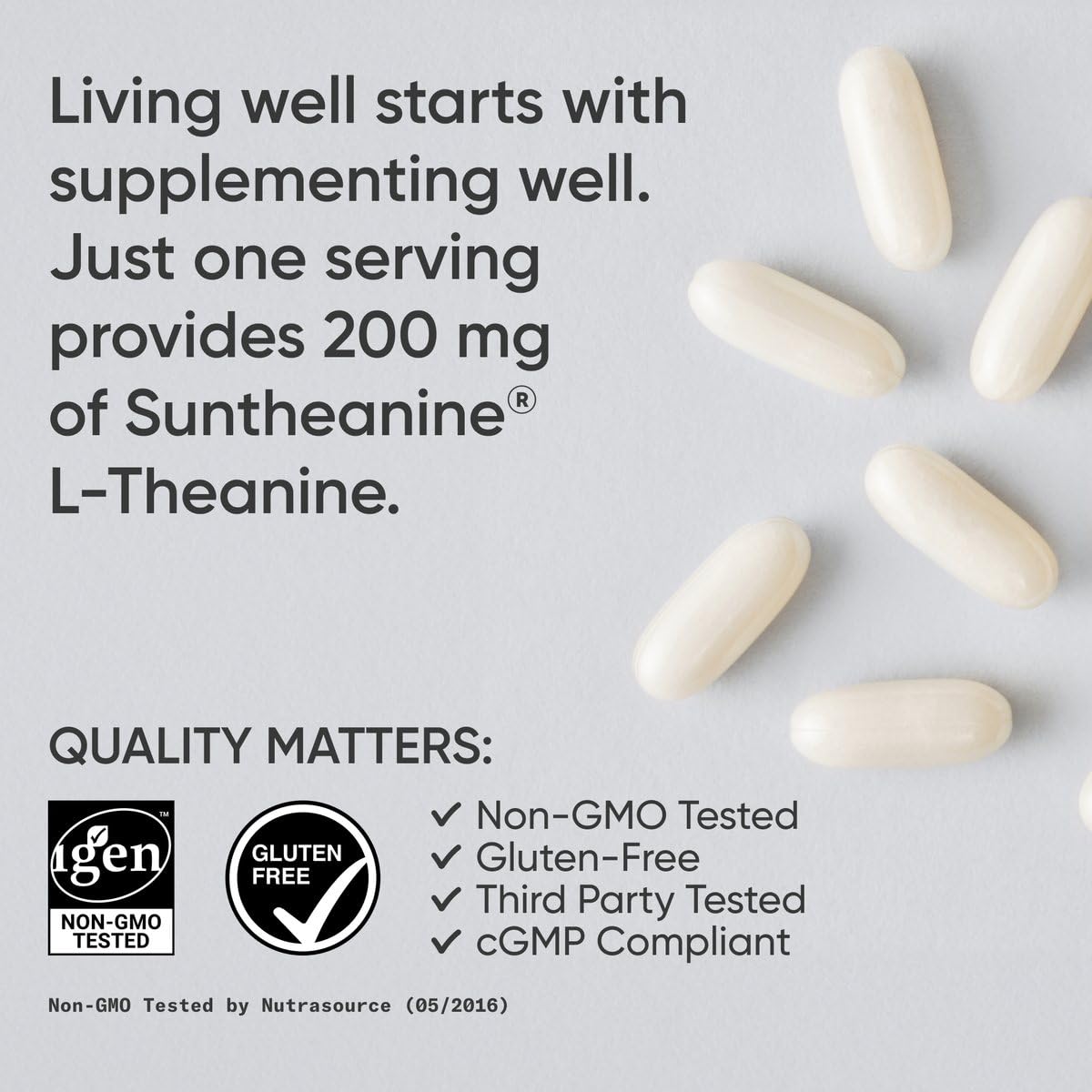 Sports Research L-Theanine 200mg with Organic Coconut Oil | Suntheanine