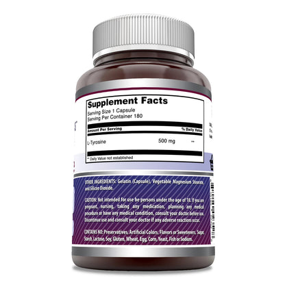 Amazing Formulas L-Tyrosine 500mg | 180 Capsules | Made in USA