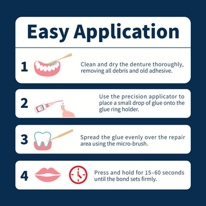 Dental Lab Denture Repair Glue (1oz) – Fast-Setting Bonding Adhesive for Dentures