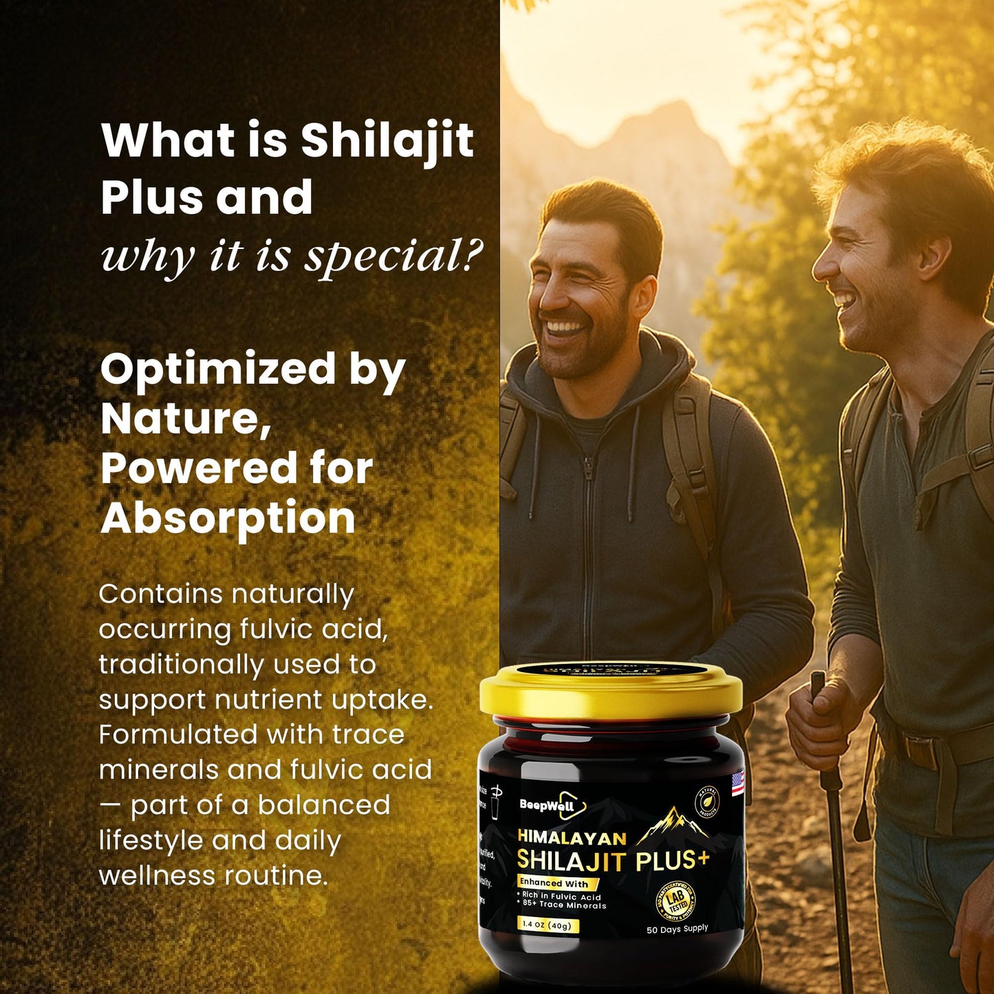 Pure Himalayan Shilajit Resin 40g – 50 Servings, 85+ Minerals, Ashwagandha