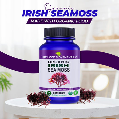 Irish Sea Moss Organic Prebiotic (60 Veg Capsules) – 70+ Trace Minerals
