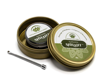 Lotus Blooming Herbs Authentic Shilajit Resin – 100% Pure Gold Grade Himalayan Shilajit, 10g