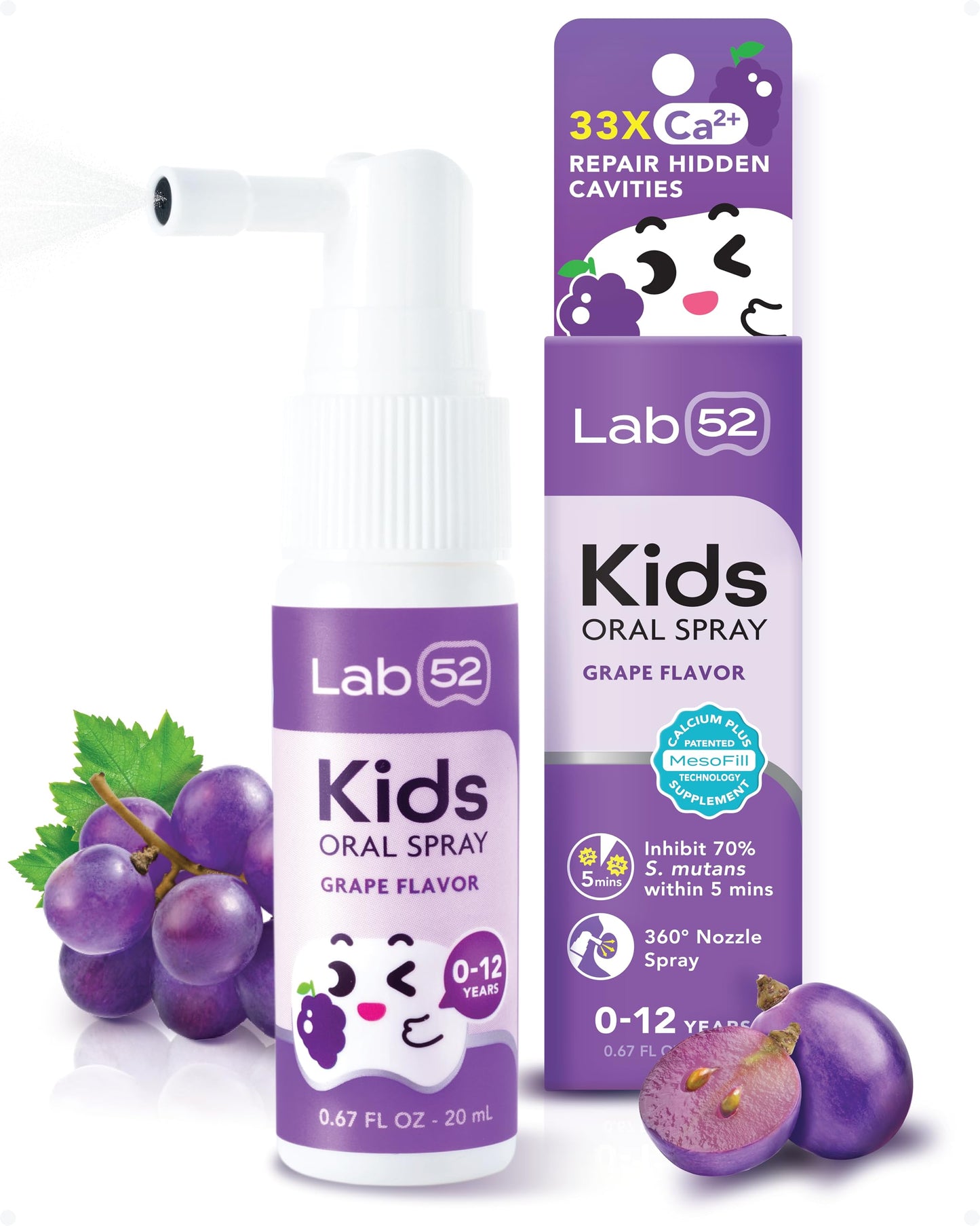 LAB52 Kids Oral Spray – Cavity Repair & Fresh Breath (Grape)
