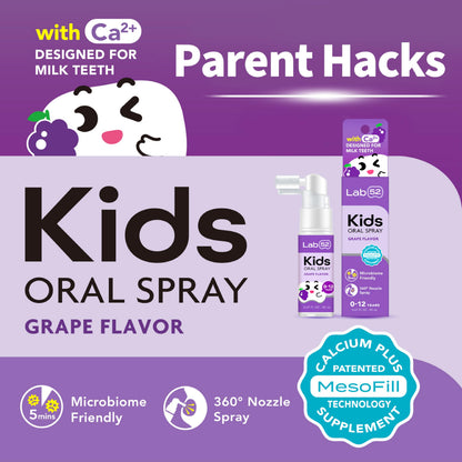 LAB52 Kids Oral Spray Gift Box – Fluoride Free, Xylitol Grape (3 Packs)