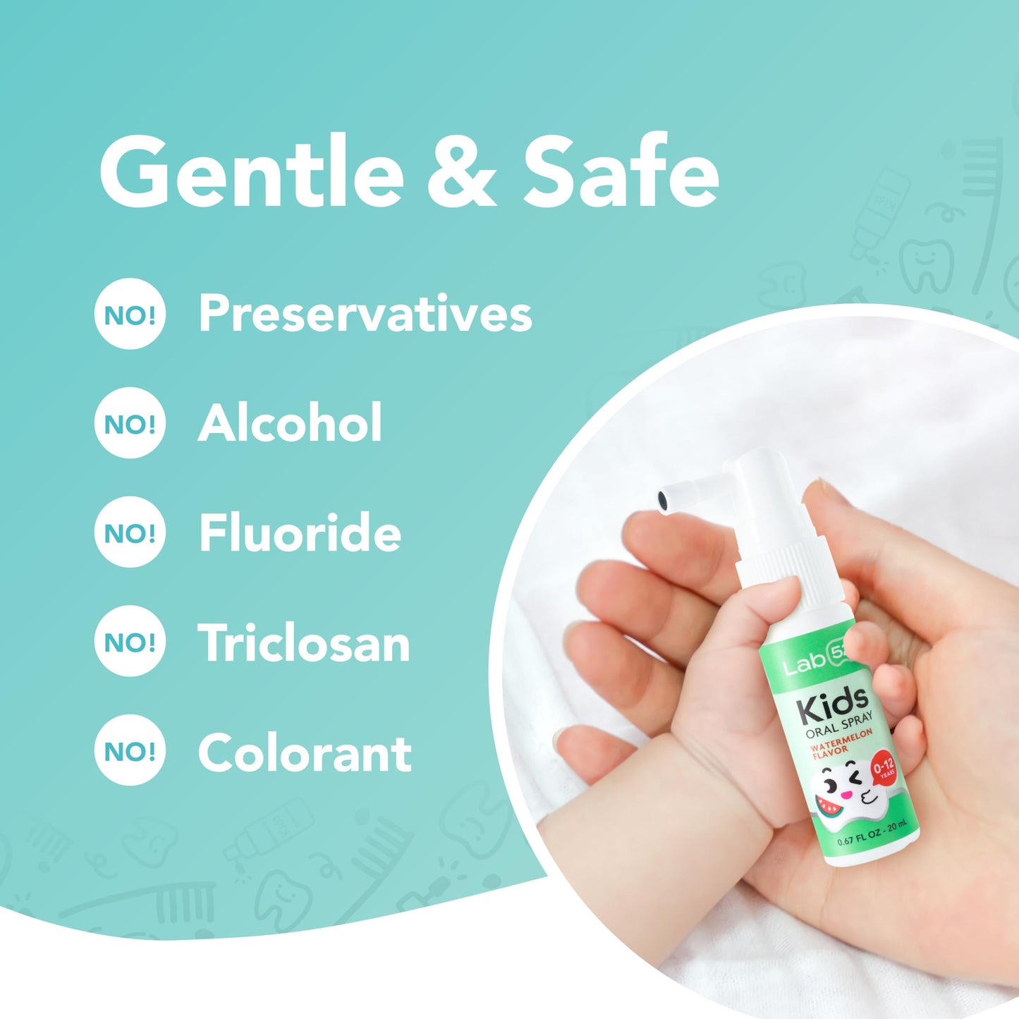 LAB52 Kids Oral Spray Gift Box – Fluoride Free, Xylitol Grape (3 Packs)