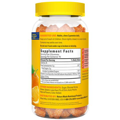 Nature Made Vitamin C 250 mg Gummies – Immune Support, 150 Count (75 Day Supply)
