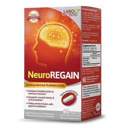 LABO Nutrition NeuroREGAIN – Scallop-Derived Plasmalogen for Brain Health, Memory & Focus