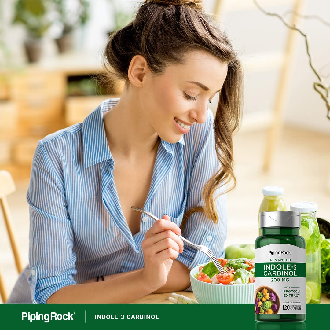 Piping Rock Indole-3-Carbinol 200mg - 120 Capsules | I3C + Broccoli Extract | Non-GMO, Gluten Free