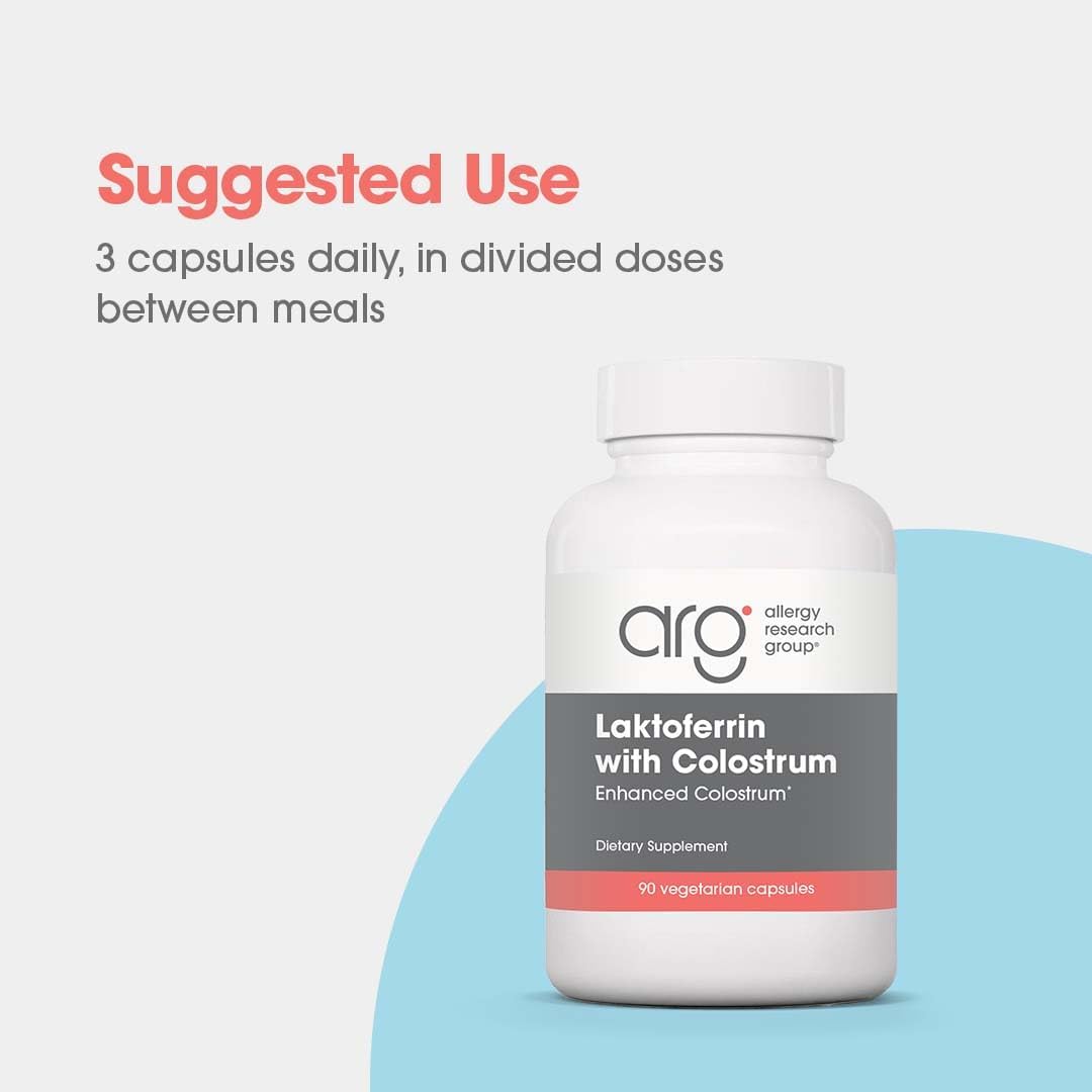 Allergy Research Group Laktoferrin with Colostrum - Lactoferrin + Bovine Colostrum | 90 Veggie Capsules