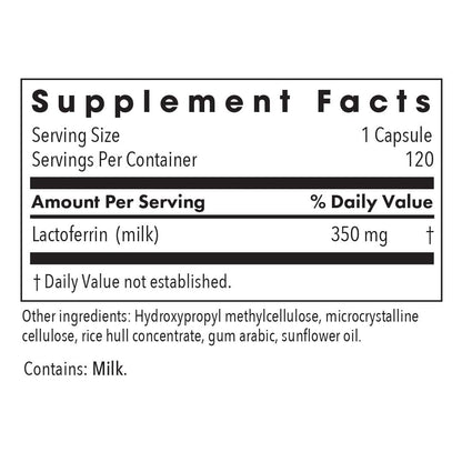 Allergy Research Group Lactoferrin Supplement 350mg - Bovine Colostrum, Immune Support, Iron Transport | Vegicaps 120 Count