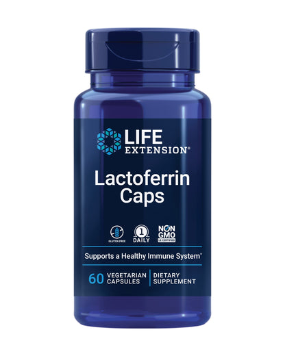 Life Extension Lactoferrin Caps — Immune Support, GI Health, Vision Health | Gluten-Free, Non-GMO, 60 Capsules