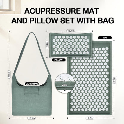 LadyRosian Acupressure Set for Back & Neck Pain Relief – Mat & Pillow