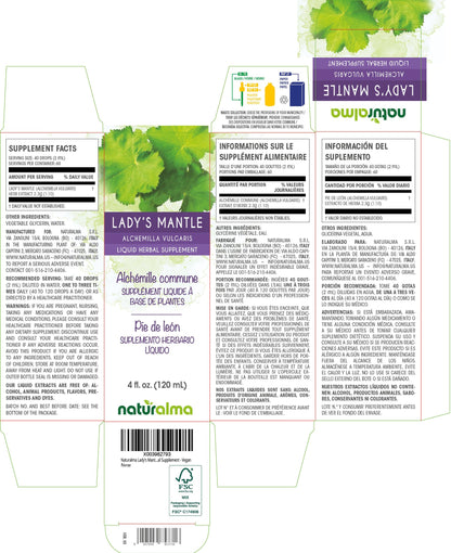 Naturalma Lady's Mantle Tincture 4oz – Alcohol-Free, Vegan, Made in Italy