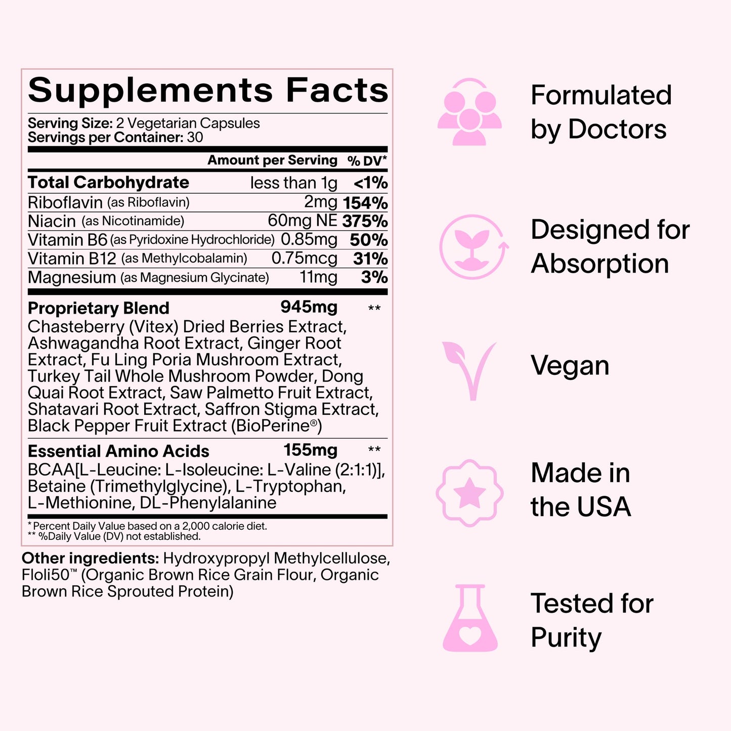 Ladywell Daily Hormone Balance Capsules | Natural Cycle Support for Women | 60 Ct