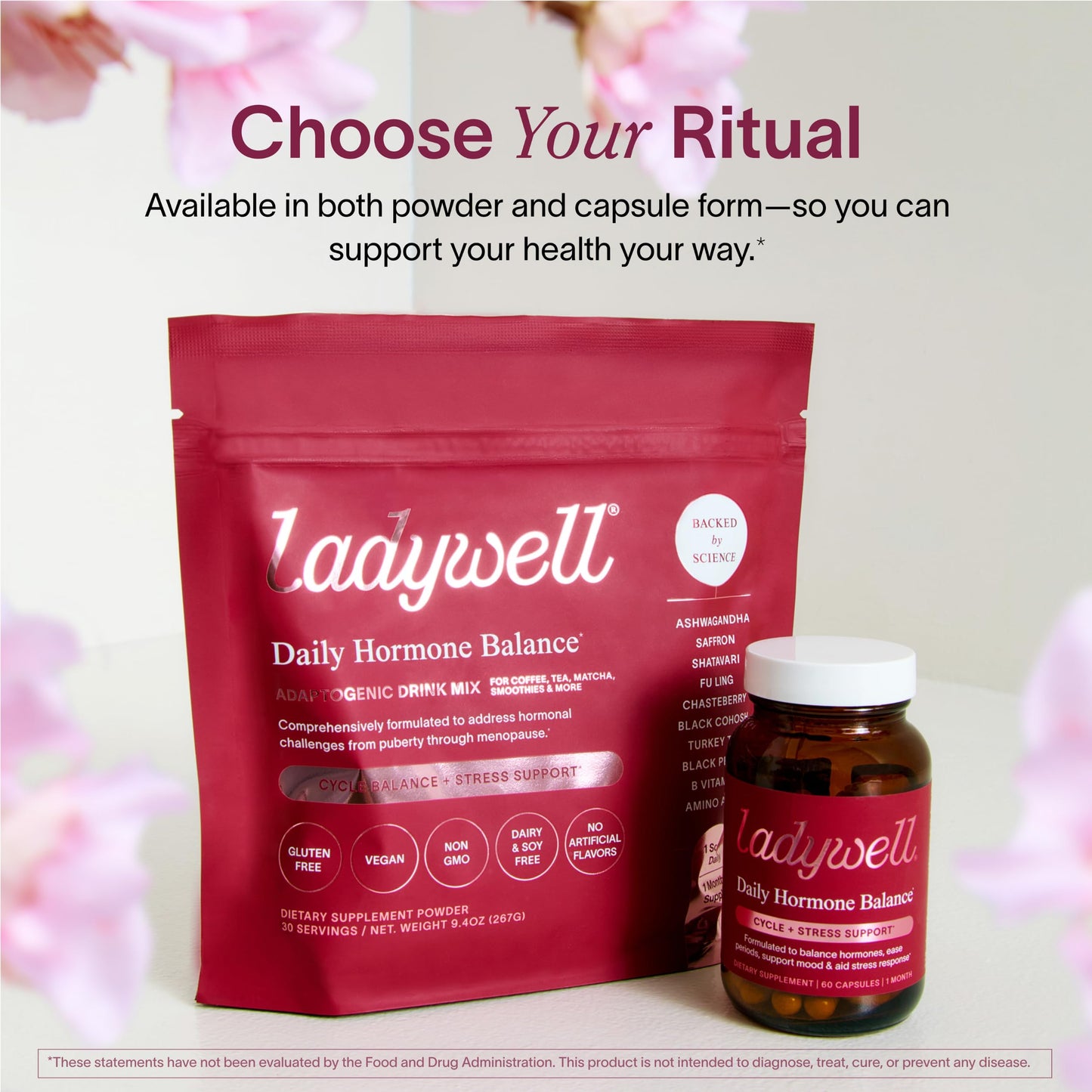 Ladywell Daily Hormone Balance Capsules | Natural Cycle Support for Women | 60 Ct