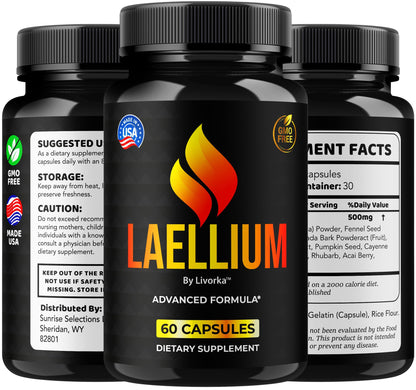 Laellium Pro Pills 5 Pack – All-Natural Daily Formula | LIVORKA Capsules, 300 Capsules