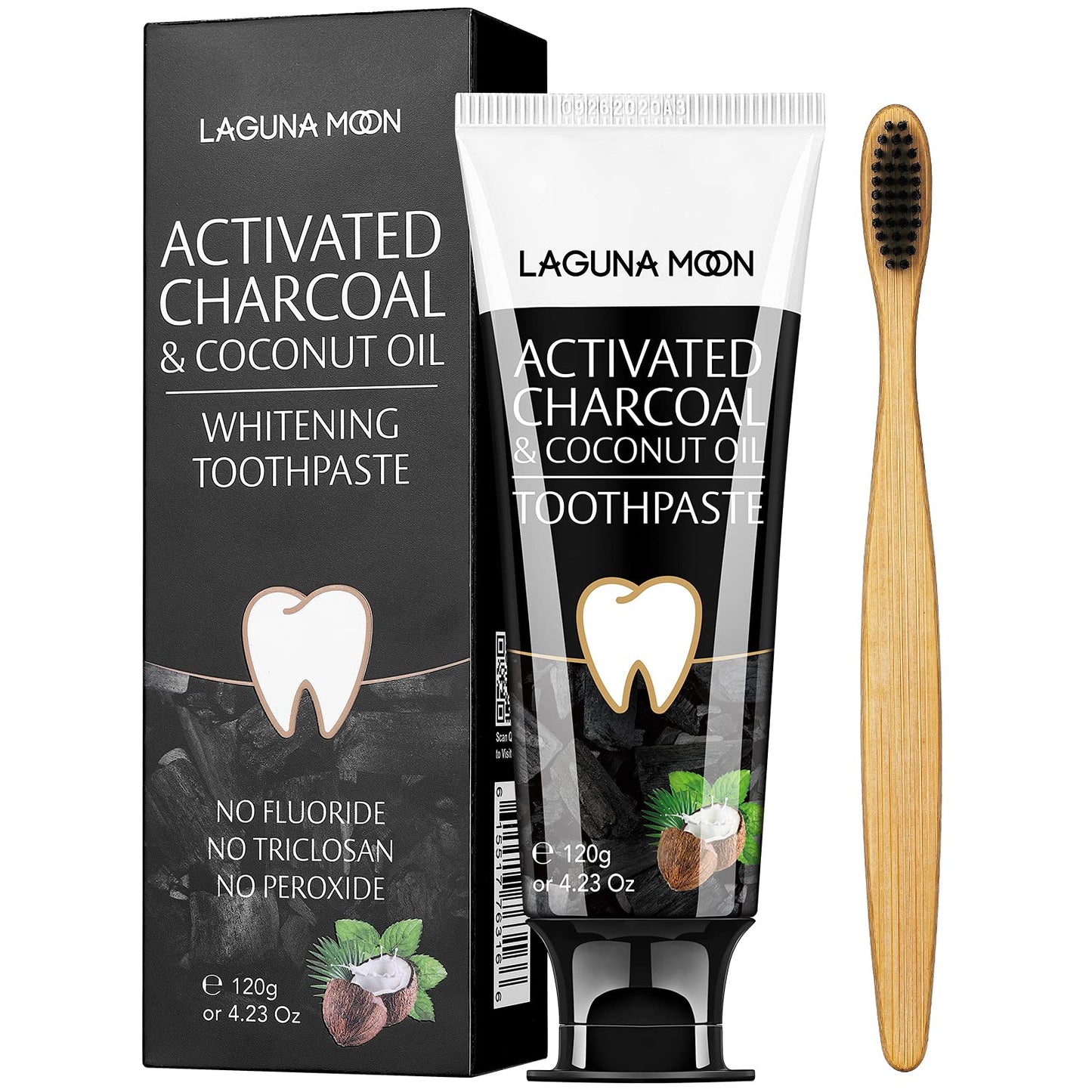 Lagunamoon Charcoal Toothpaste for Sensitive Teeth – No Peroxide