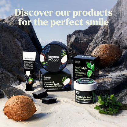 Lagunamoon Activated Charcoal Teeth Whitening Powder 50g – Coconut Charcoal, Safe for Gums
