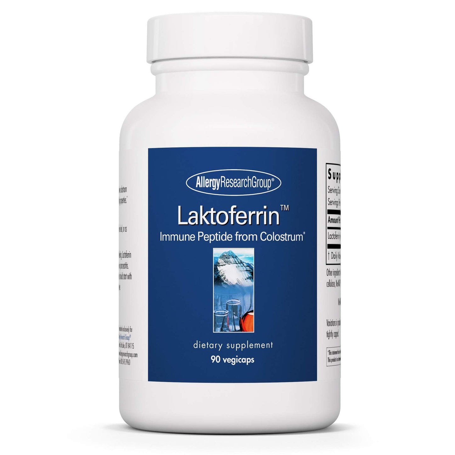 Allergy Research Group Laktoferrin Supplement - Lactoferrin 350mg, Bovine Colostrum, Immune Peptide, Iron, Vegicaps - 90 Count