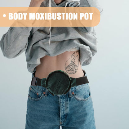 LALAFINA 2pc Smokeless Copper Moxibustion Box – Portable Therapy Bag for Waist, Neck, Knee, Shoulder, Back