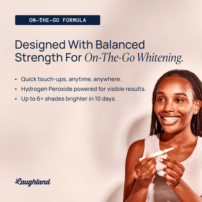 Laughland Everyday to Go Whitening Teeth Pen – 8% Hydrogen Peroxide, Gentle on Sensitive Teeth, 6 Treatments