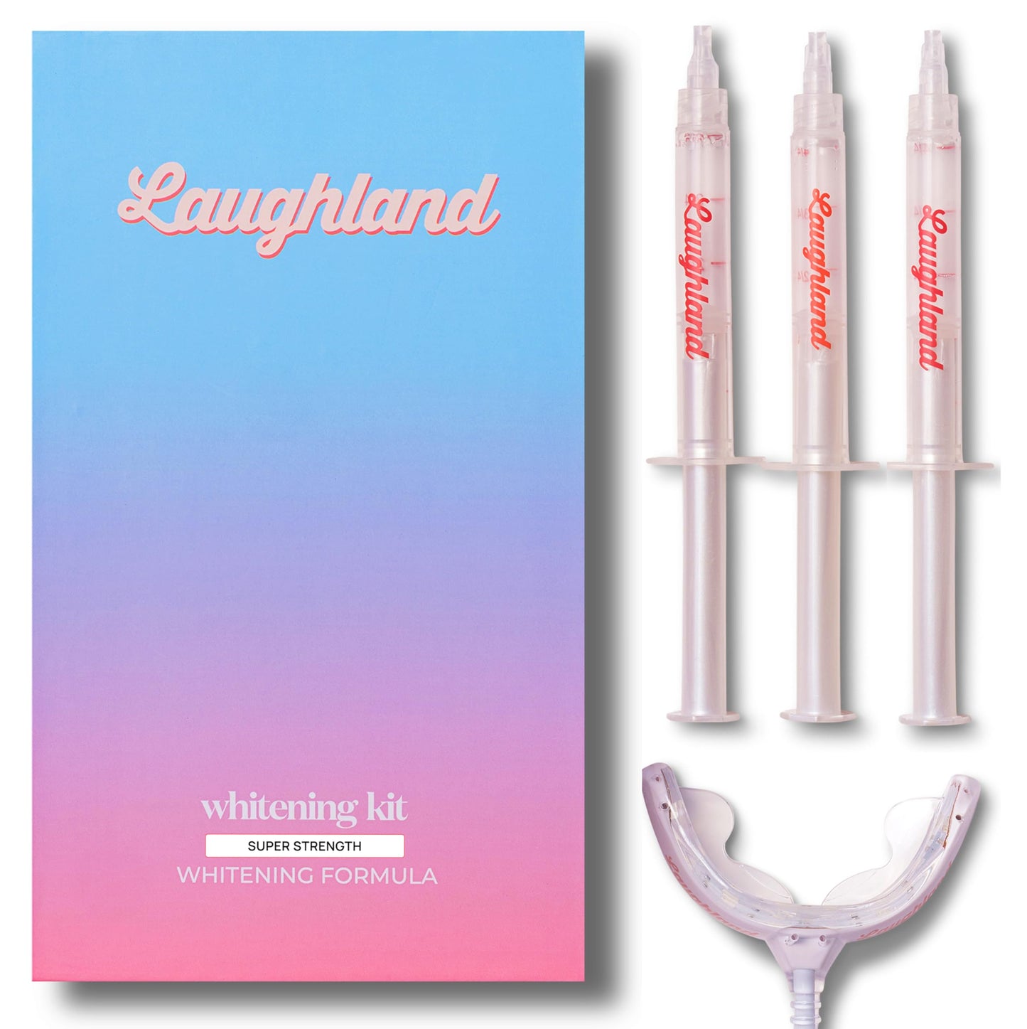 Laughland Super Strength Teeth Whitening Kit – Phone-Powered LED Mouthpiece