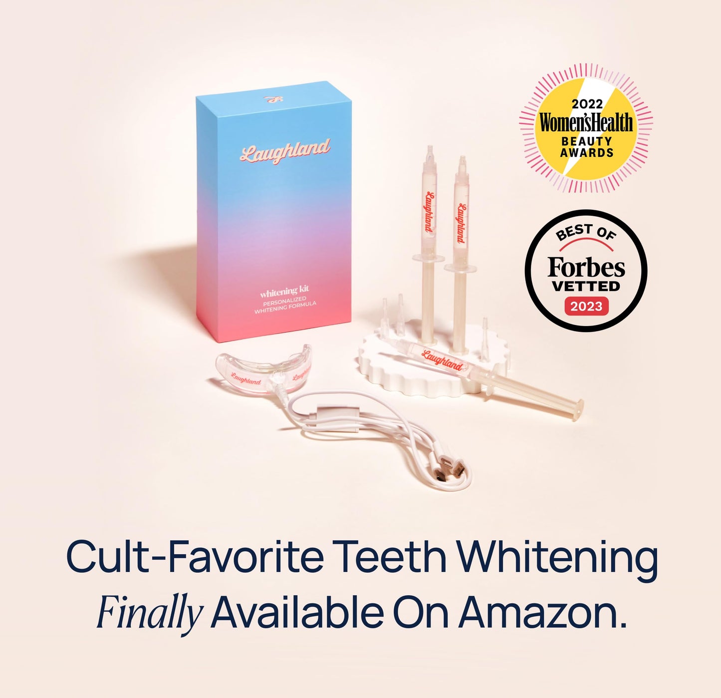 Laughland Super Strength Teeth Whitening Kit – Phone-Powered LED Mouthpiece