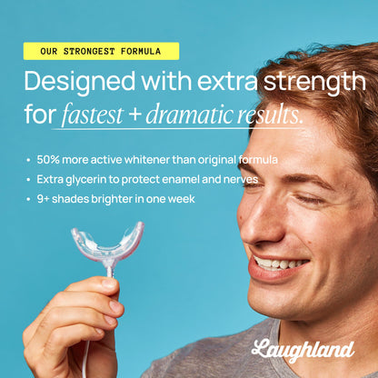 Laughland Super Strength Teeth Whitening Kit – Phone-Powered LED Mouthpiece