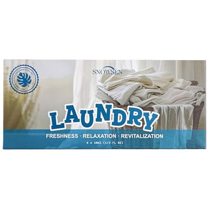 SNOWSEN Laundry Fragrance Oils Set – Diffuser Essential Oils (Cotton Clean, Lavender Field, Chamomile Bliss, Fresh Citrus, Peppermint Burst, Lemon Zest)