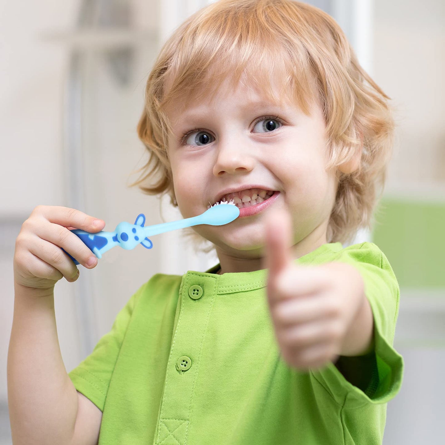 Lauwell 12-Piece Toddler Toothbrush Pack – Soft Bristles, Covers & Suction Cup