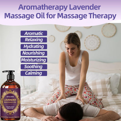 Lavender Massage Oil with Roller Ball – Soothing Spa Massage Oil for Men & Women