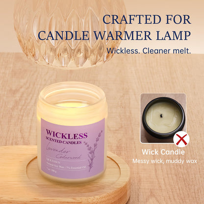 Lavender Cedarwood Wickless Soy Candle with 10ml Oil – Flameless & Non-Toxic Gift