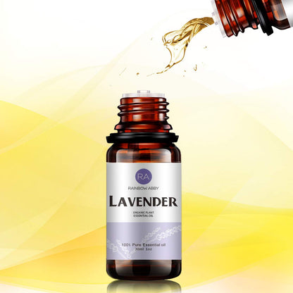 Lavender Essential Oil (30ML) - 100% Pure, Natural & Organic - Diffuser, Massage, Skin Care | Rainbow Abby