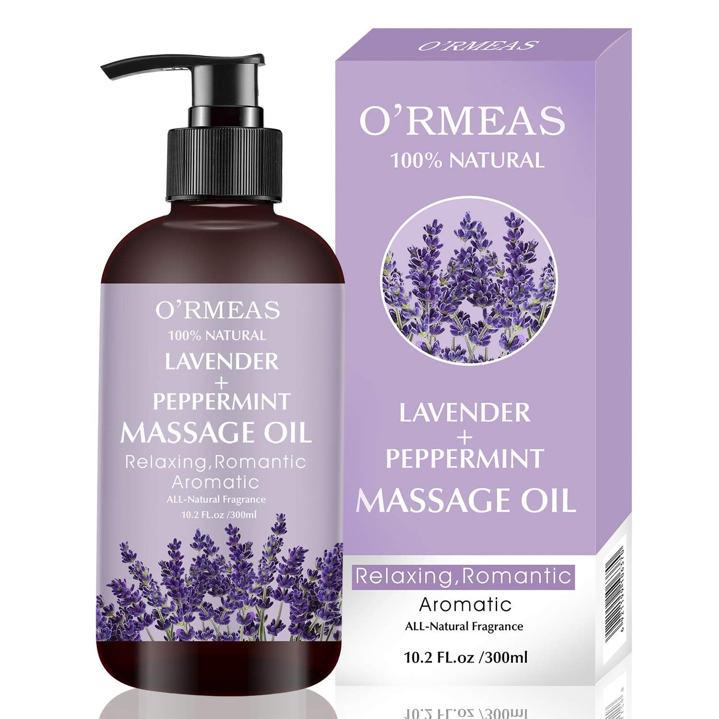 Lavender & Peppermint Massage Oil – Skin Moisturizing Body Oil, 10.2 fl oz
