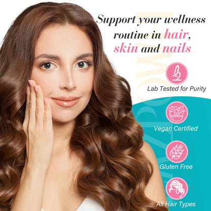Lazpowfi Biotin Gummies – Vegan Vitamin B7 for Hair, Skin & Nails | 60-Day Two-Pack, Strawberry