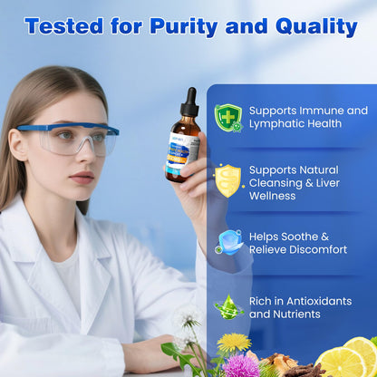 Lazpowfi Liposomal Lymph Drops 2000mg – Strawberry Flavor, 2 fl oz