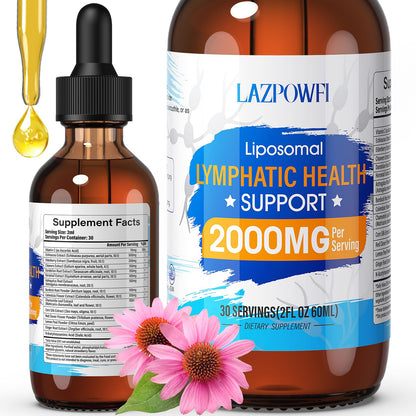 Lazpowfi Liposomal Lymph Drops 2000mg – Strawberry Flavor, 2 fl oz