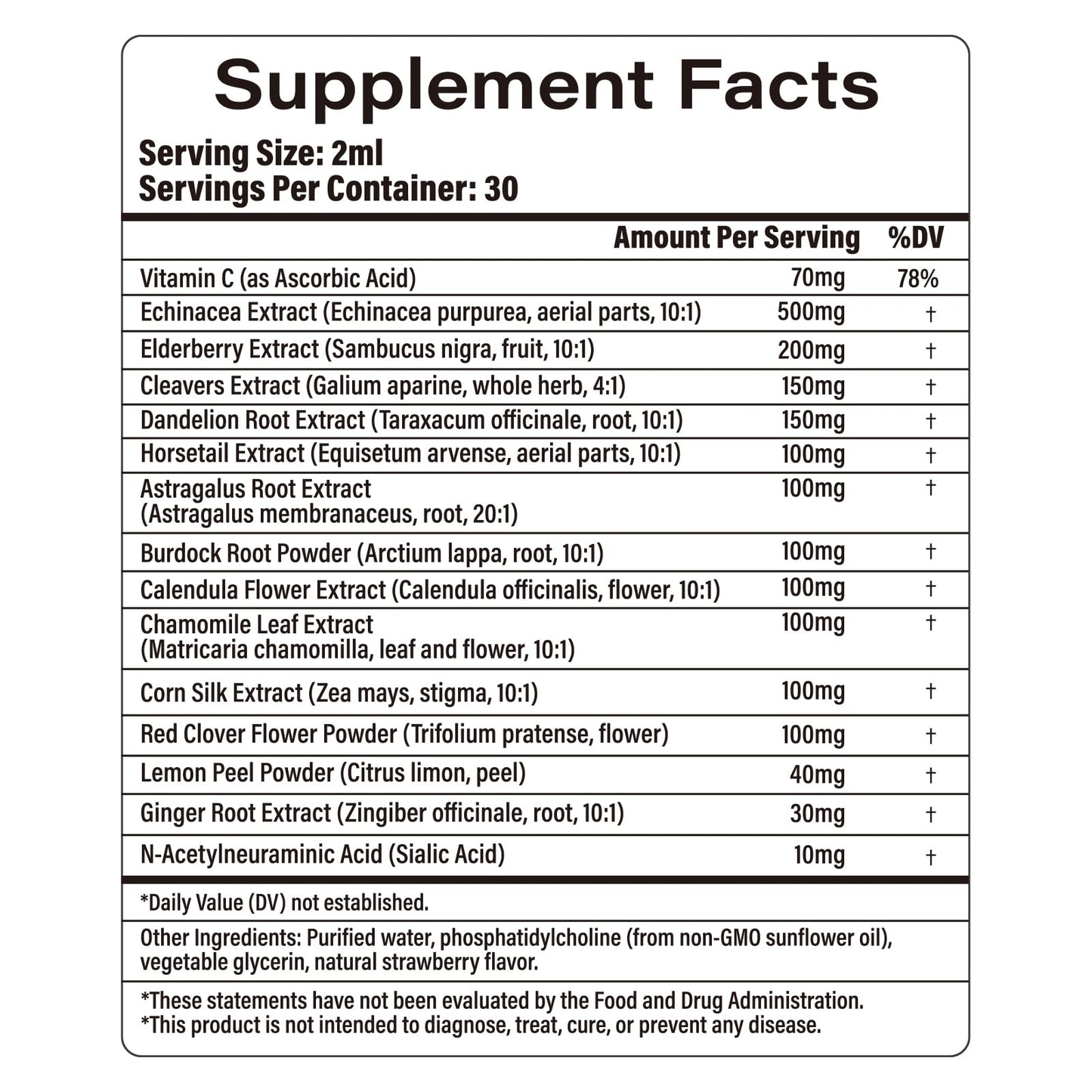 Lazpowfi Liposomal Lymph Drops 2000mg – Strawberry Flavor, 2 fl oz