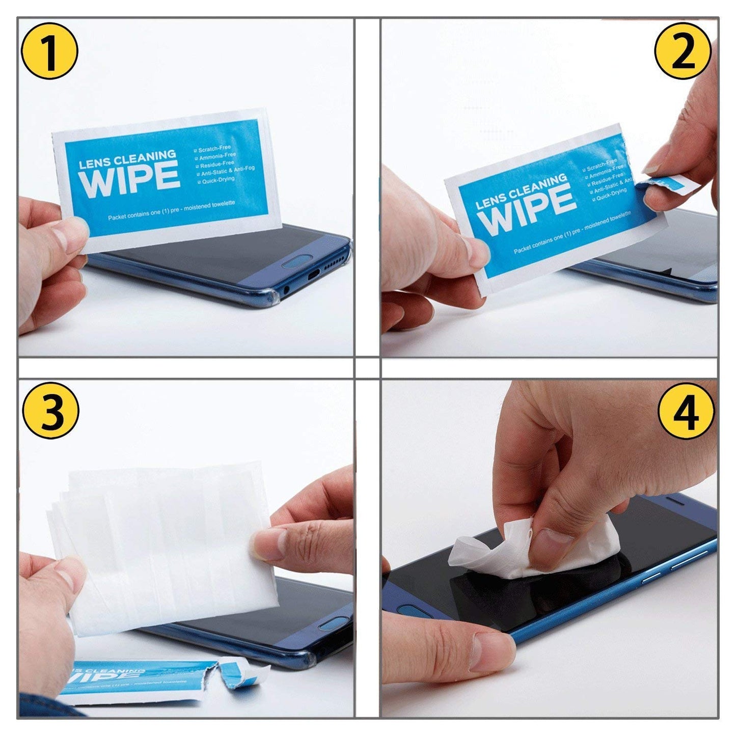 Monitor Wipes - Pre-Moistened Screen Cleaning Wipes, Quick-Dry, Ammonia-Free