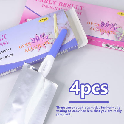 LE TOOTER Fake Pregnancy Test Strips - 4 Pack Prank Kit (Blue & Pink)