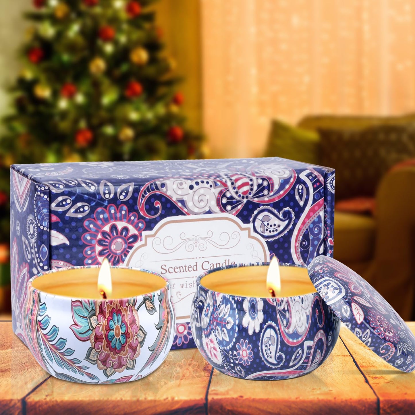 Scented Candle Gift Set for Women – 2 Pack 2.5 oz | Aromatherapy Candles