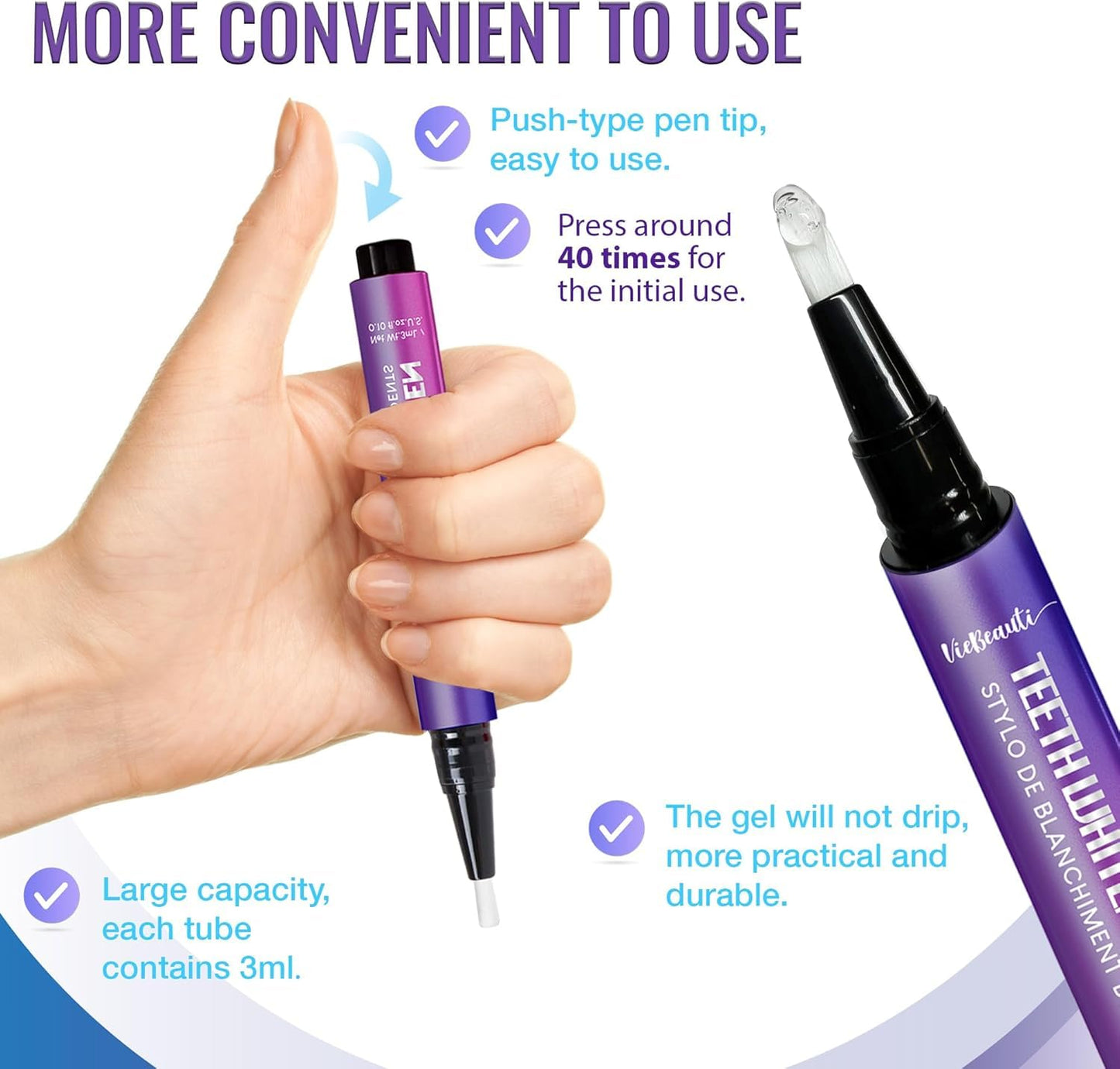 Viebeauti Teeth Whitening Pen Gel – Carbamide Peroxide for Sensitive Teeth (0.2 fl oz)