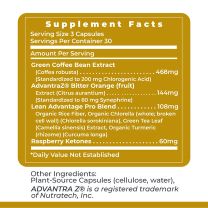 Premier Research Labs Lean Advantage: Green Coffee Bean Extract for Weight Loss - 90 Capsules