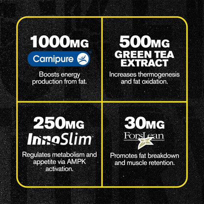 Jacked Factory Lean-XT Max – Stim-Free Fat Burner with Carnipure, InnoSlim & ForsLean | 90 Count