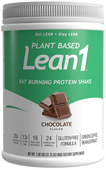 Lean1 Plant-Based Meal Replacement Protein Powder – Chocolate, 15-Serving Tub | Nutrition53