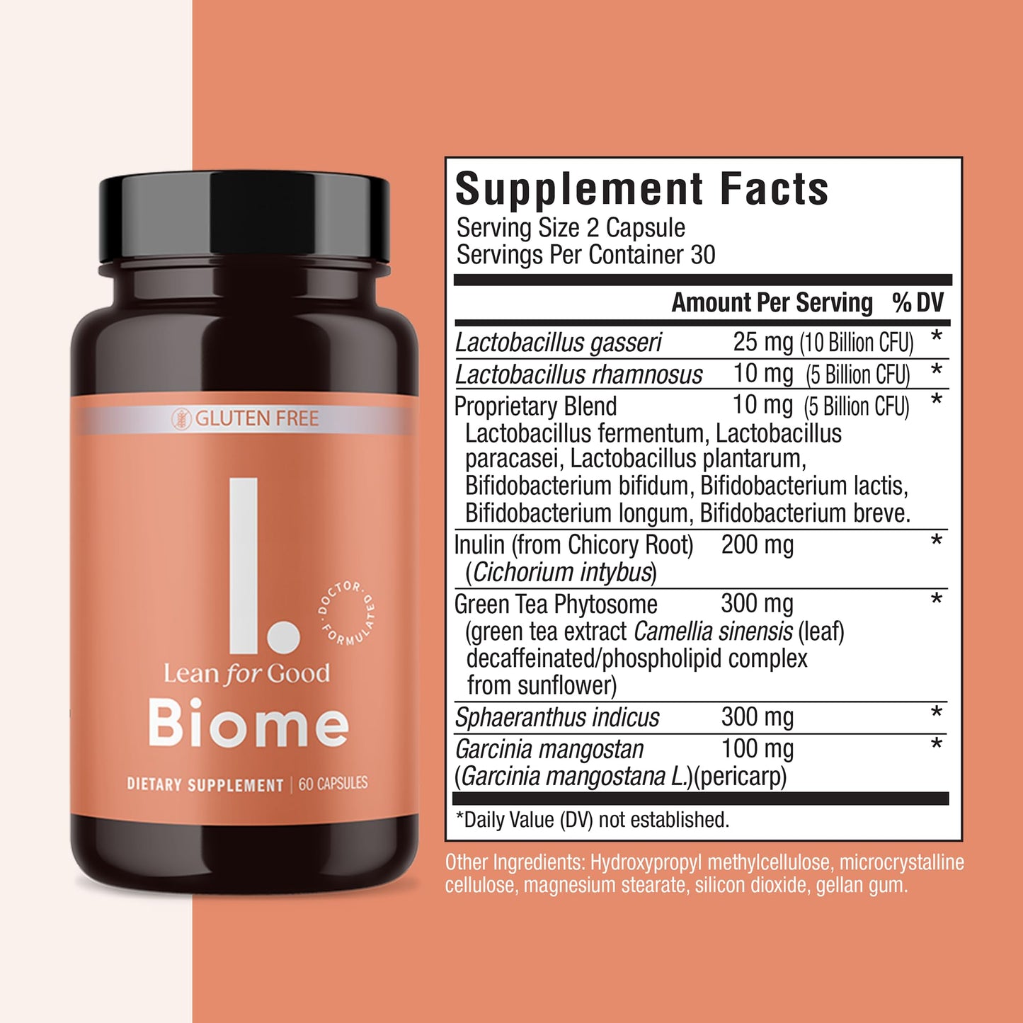LEANFORGOOD Biome | 9-Strain Probiotic Formula, Supports a Balanced Gut Microbiome, Greenselect Phytosome - 60 Capsules