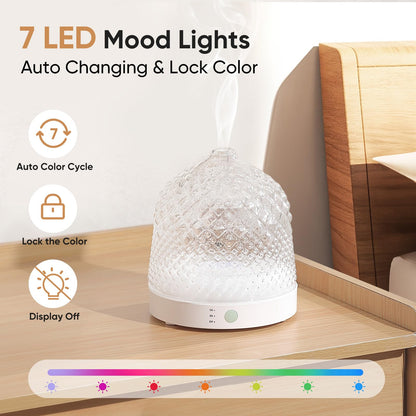 Lecdura Glass Diffuser 200ml – Ultrasonic Diffuser with Glass Reservoir & Auto-Off