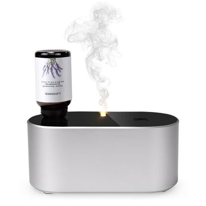 Lecdura Waterless Diffuser – Battery-Operated Essential Oil Diffuser with 3 Intermittent Mist Modes (Silver) for Home Office & Bedroom